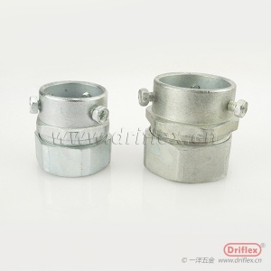 一洋五金供應鋅合金卡套式接頭鋼管連接器，DN12-100，金